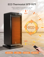 Space Heater, 1500W PTC Electric Heater,4 Modes,for Indoor Use