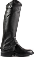 Unisex Black Half Chaps Kids, Synthetic Leather Zip Up Children Chaps