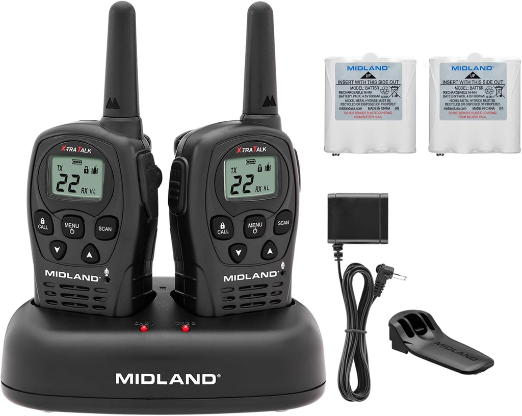 LXT500VP3, 22 Channel FRS Walkie Talkies with Channel Scan | Extended Range Two Way Radios, Silent Operation