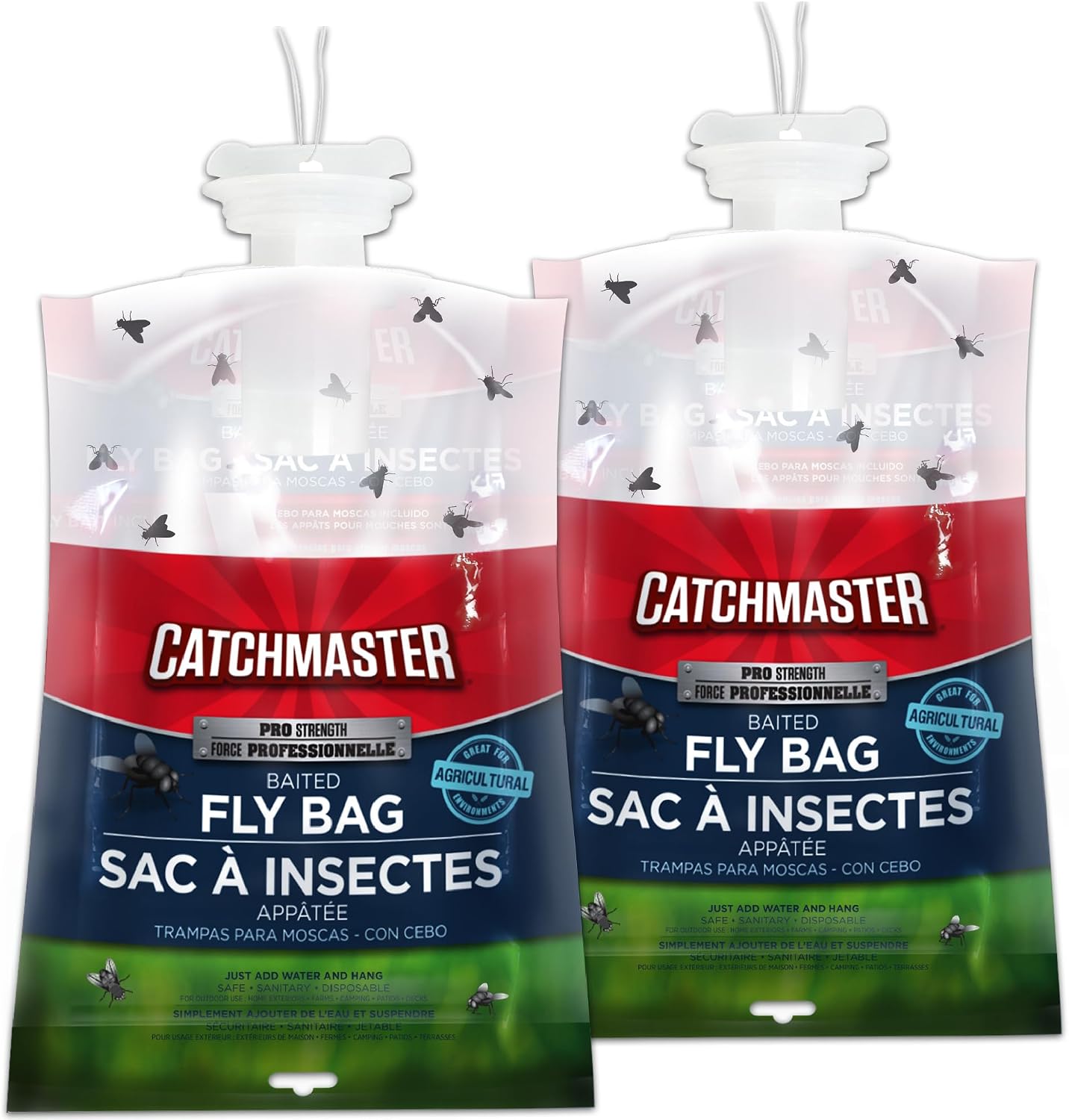 Fly Trap Bundle, Fly Bag 2-Pack & Fly Ribbon 20-Pack, Fruit Fly Traps for Indoors & Outdoors