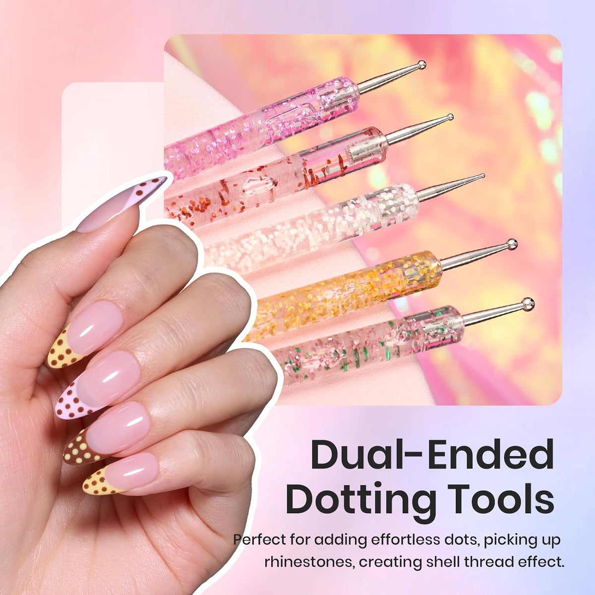 Beetles Nail Art Brushes 31pcs with Case Daul Ended Flower Dotting Tools