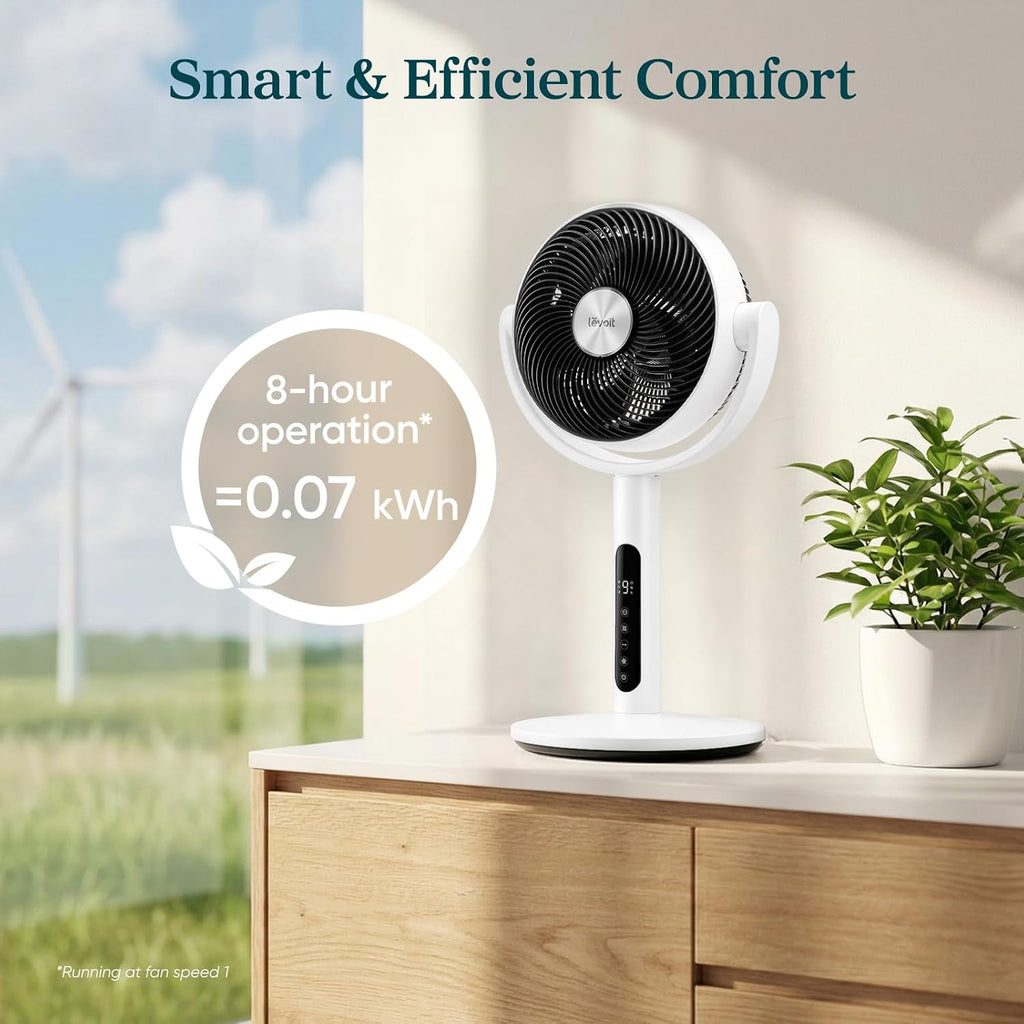 Standing Fan for Bedroom, 120° Oscillating Fan, 20dB quiet for Sleep | 908CFM Airflow, 9 Speeds 4 Modes, DC Motor