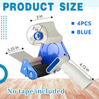 3 Inch Wide Tape Gun, 4 Pack, Blue