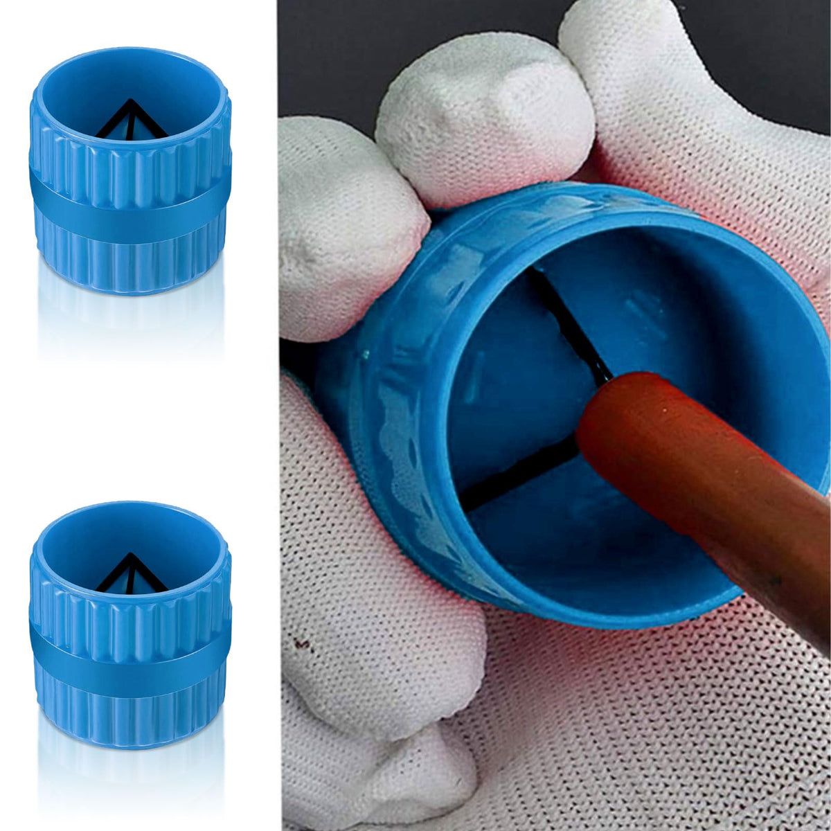 Pipe Reamer Deburring Tool, Inner & Outer for Copper PVC Brass Tubes Blue
