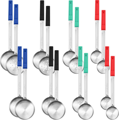 16 Pcs Portion Control Serving Spoons, Restaurant Measuring Serving Ladle Utensils, Portion Control Slotted Scoops
