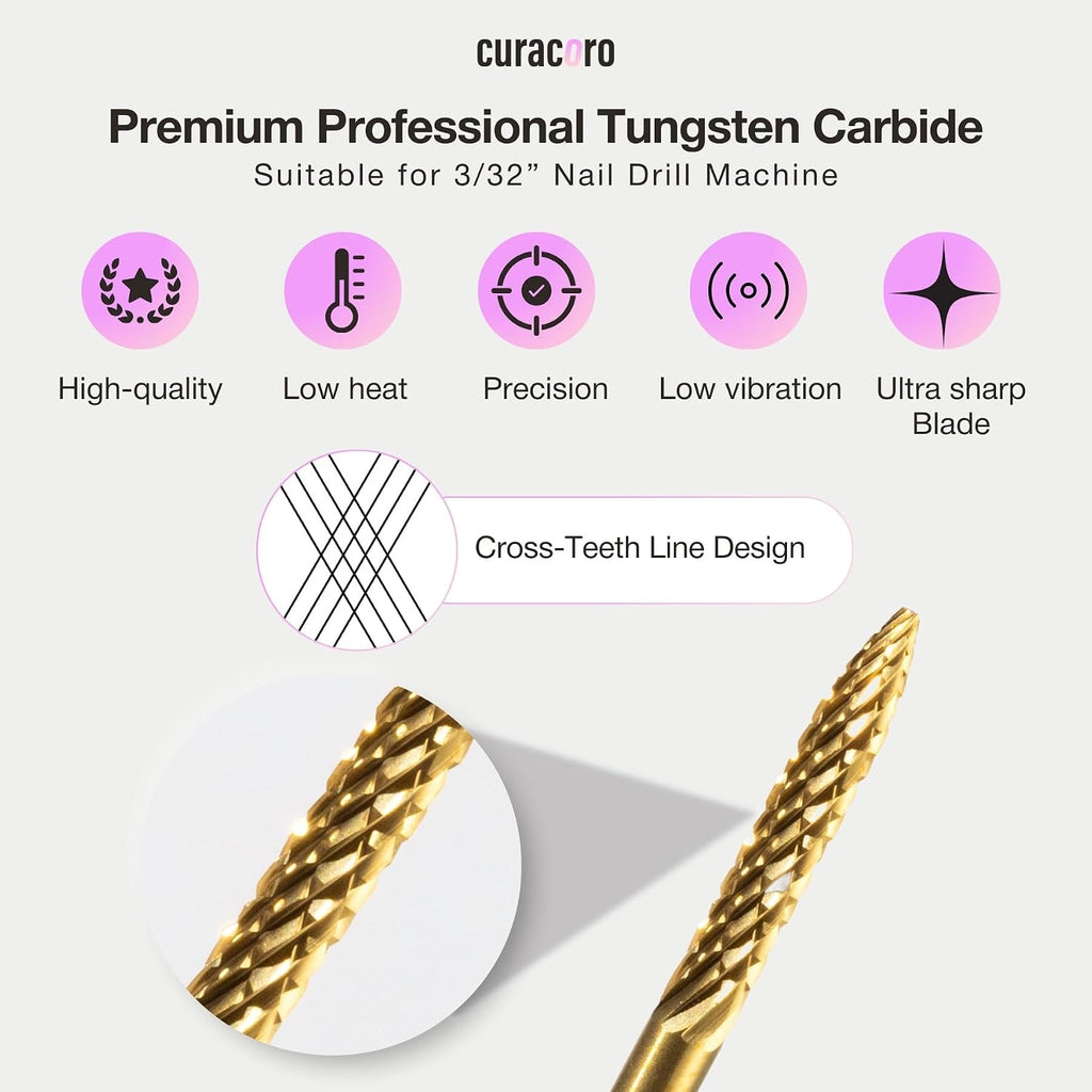 Under Nail Cleaner 3/32'' Safety Carbide Bit (Coarse) | Professional Design to Remove Dirt, Debris, Dead Skin for