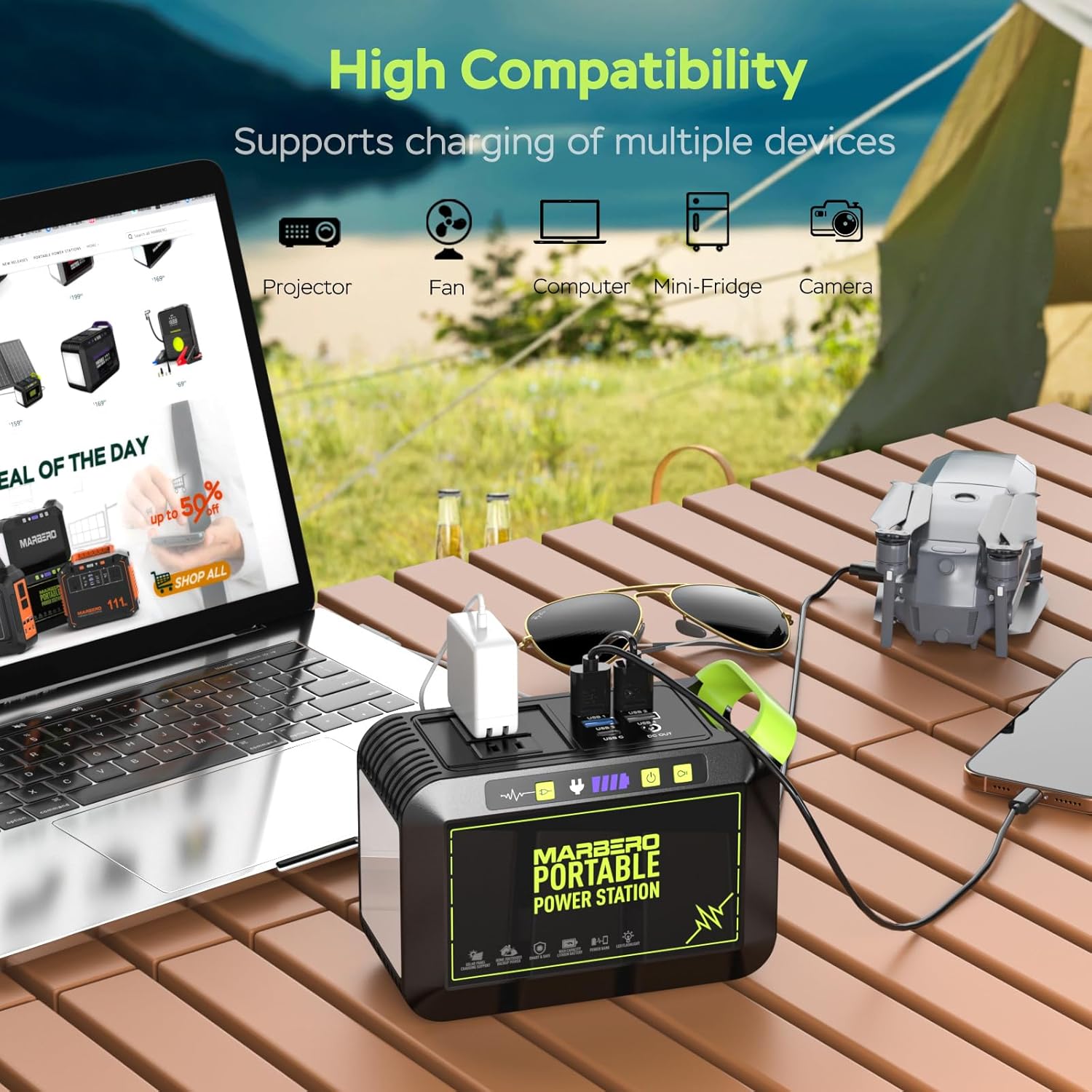 Solar Powered Generator 88Wh, 120W Surge with 25W Solar Panel Kit | Solar Generator with Panels Included Portable