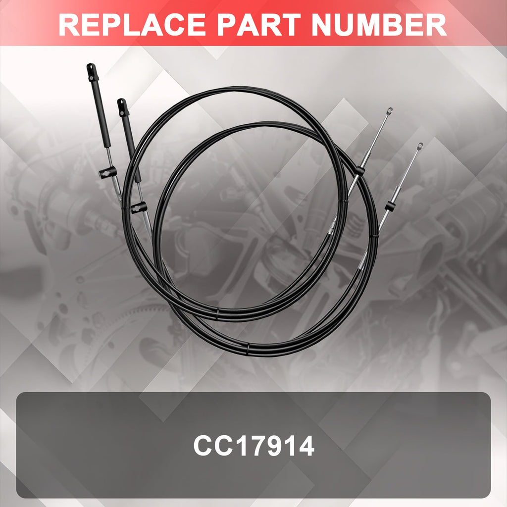 CC17914 14ft Boat Throttle Shift Cables for Mercury MerCruiser Marine - 2pc