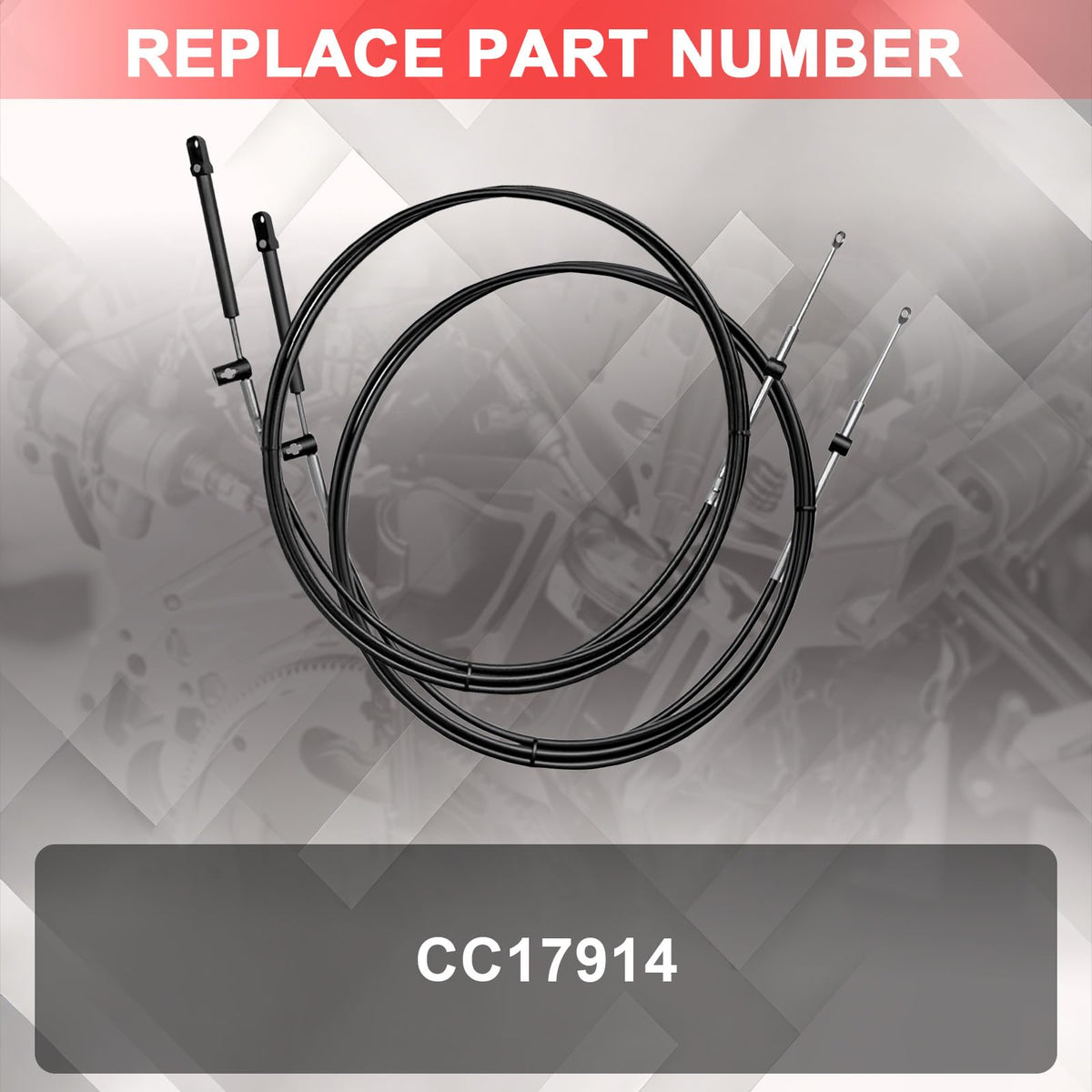 CC17914 14ft Boat Throttle Shift Cables for Mercury MerCruiser Marine - 2pc