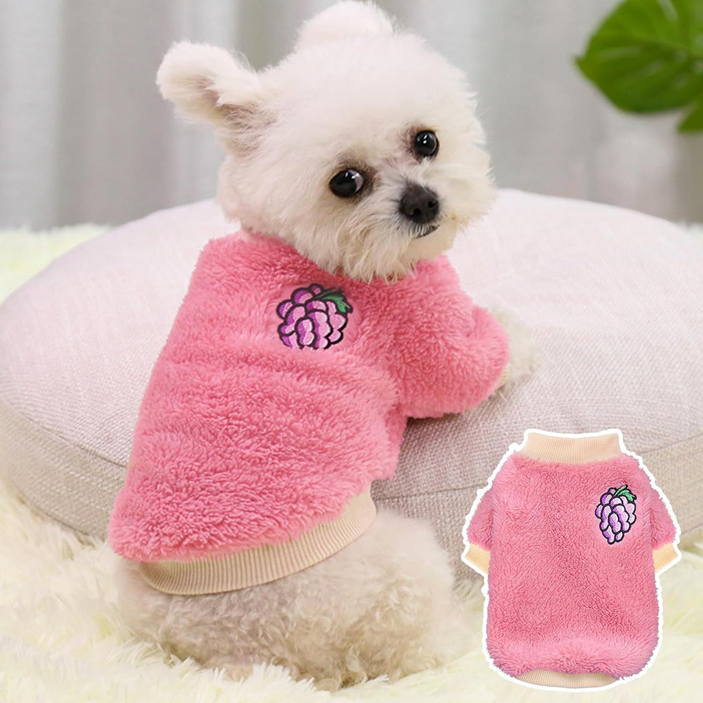 XXS Dog Sweaters for Small Dogs Girl, 2 Pack Warm Fleece Dog Sweater for Winter, Cute Puppy Clothes Small Doggie Coat