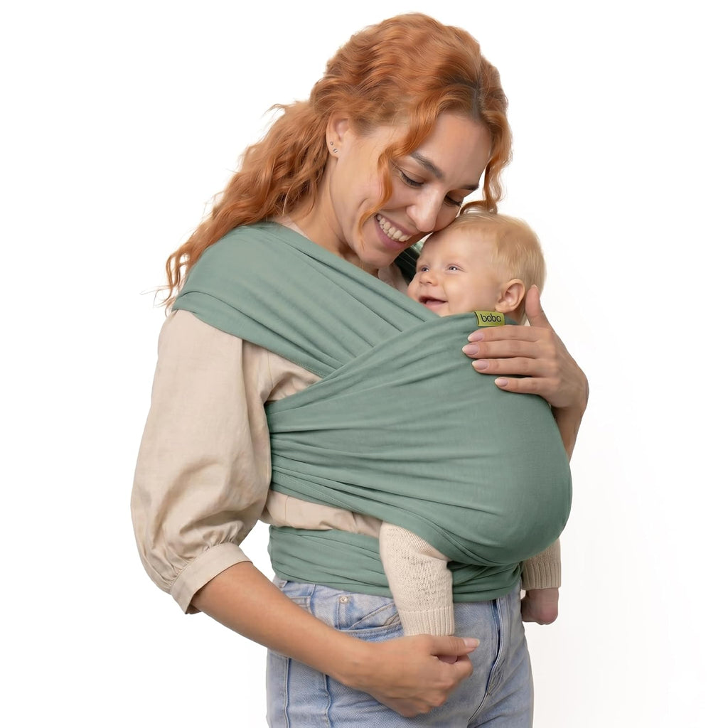 Baby Wrap Carrier - Stretch Cotton Newborn Sling, Sage Green | Breathable, Hands-Free Babywearing Carrier Wrap;