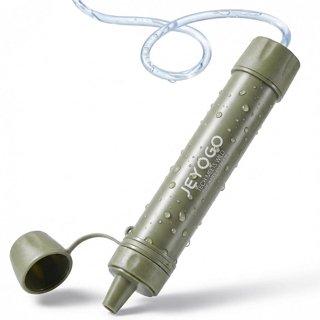 Survival Water Filter Straw - Portable Personal Water Purifier for Hiking, Camping & Bug Out Bag | Tactical Emergency