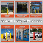 BollardGard 7" x 52" 4-Pack Bollard Cover (Yellow Red Tape)