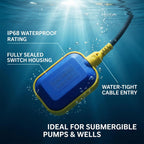 Mamfous Float Switch, 220V 16A Waterproof Tethered Float Switch & Liquid Level Controller with Cable for Water Tank, Sump Pump, Septic Tank, Pool, Pond, Aquarium(9.84ft(3M))