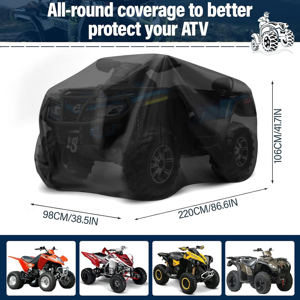 ATV Cover Waterproof, Heavy Duty Windproof Quad Covers, All Weather Protection 4 Wheeler Covers fit for Kawasaki