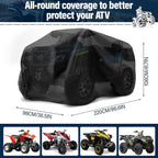ATV Cover Waterproof, Heavy Duty Windproof Quad Covers, All Weather Protection 4 Wheeler Covers fit for Kawasaki