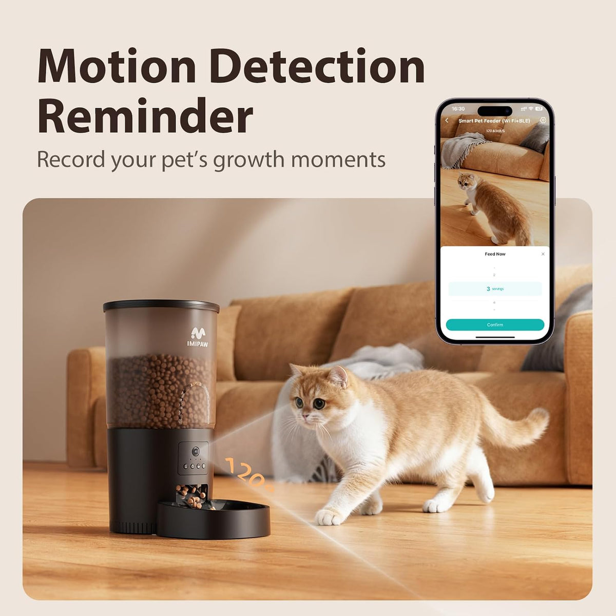 5L Automatic Cat Feeder with Camera - AI Pet Recognition & Recording, Night Vision, 5G WiFi APP Remote Control