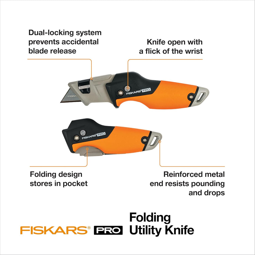 Pro Folding Utility Knife, Dual-Lock, 4.5" Folded Size
