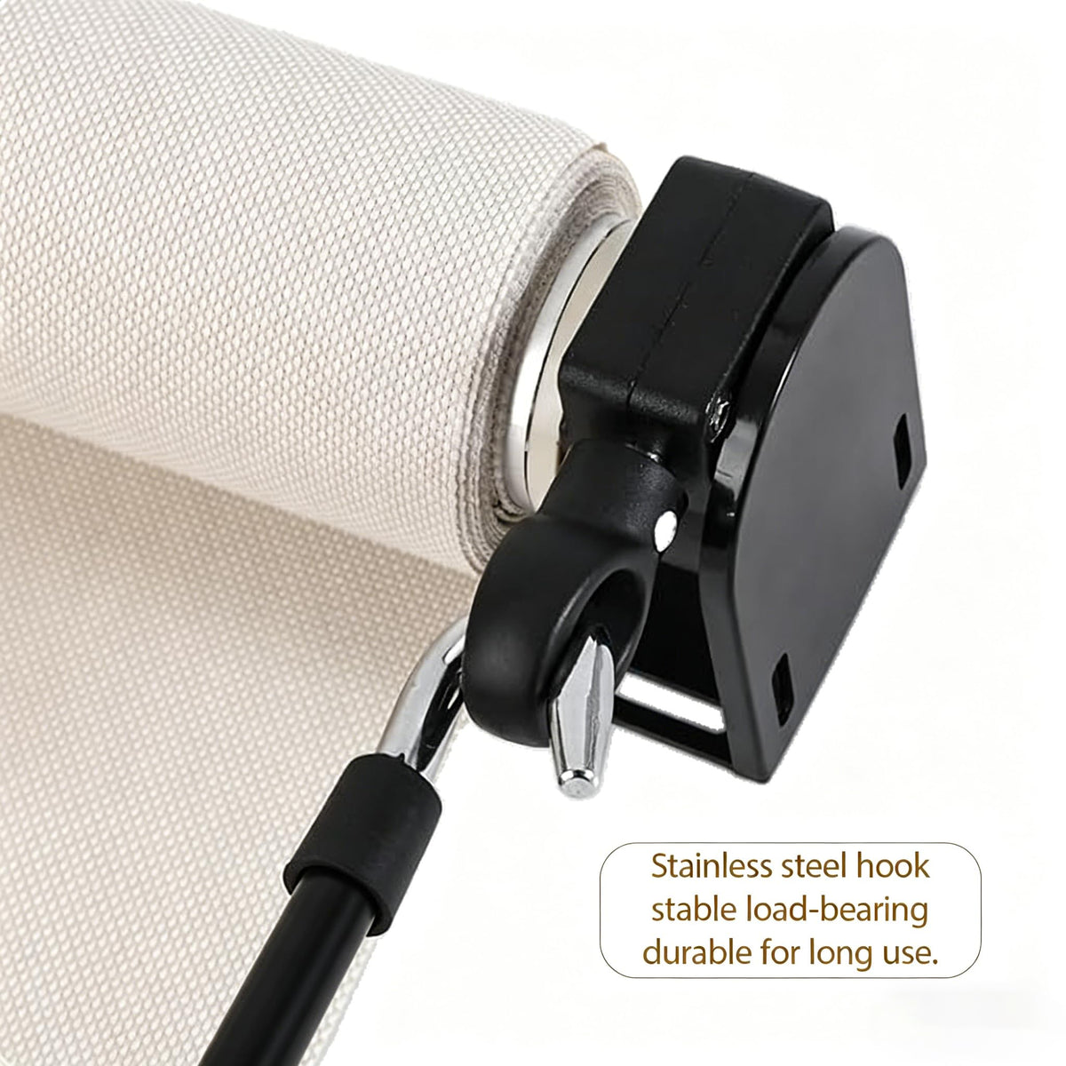 Awning Crank Handle & Wand, Metal Shade Crank Replacement for Patio（Black）
