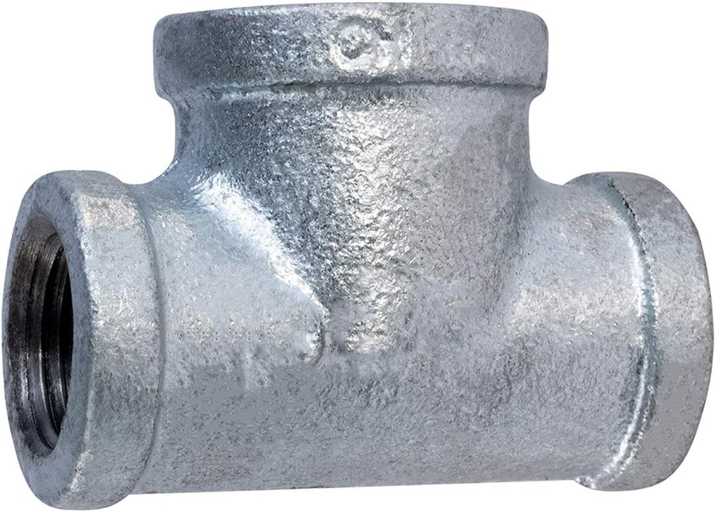 Supply Giant HNCU0560 Bull Head Galvanized Malleable Tee Fitting with Female Thread Connections