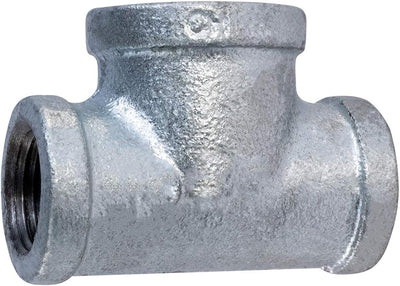 Supply Giant HNCU0560 Bull Head Galvanized Malleable Tee Fitting with Female Thread Connections