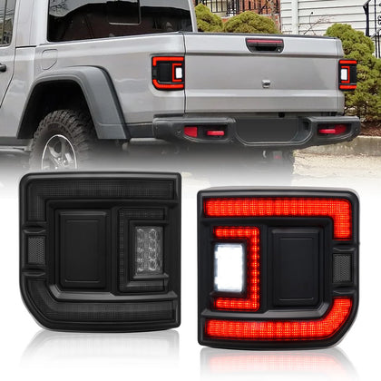 Flush Mount LED Tail Lights Fit for Jeep Gladiator JT 2020-2026, 1 Pair Rear Tail Lamp Brake Light Turn Signal