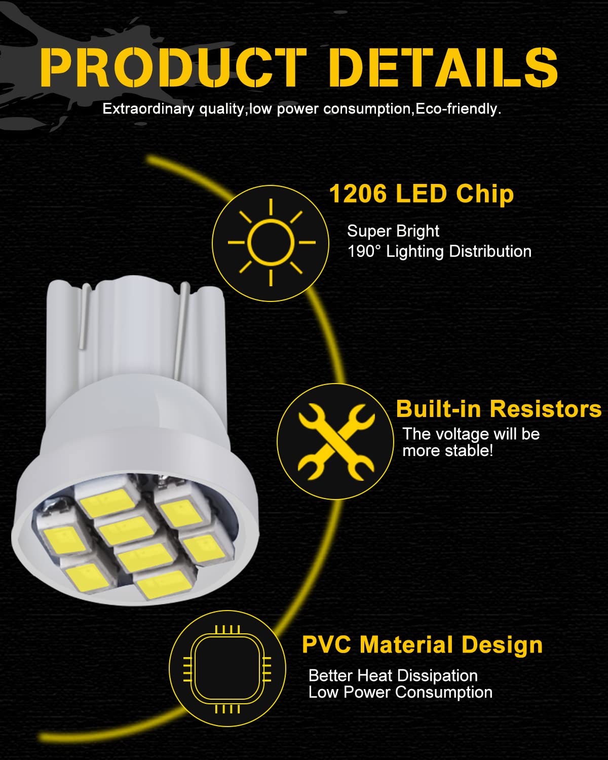 555 Arcade Pinball Led Bulbs White Non-Polar AC DC 6V 6.3V