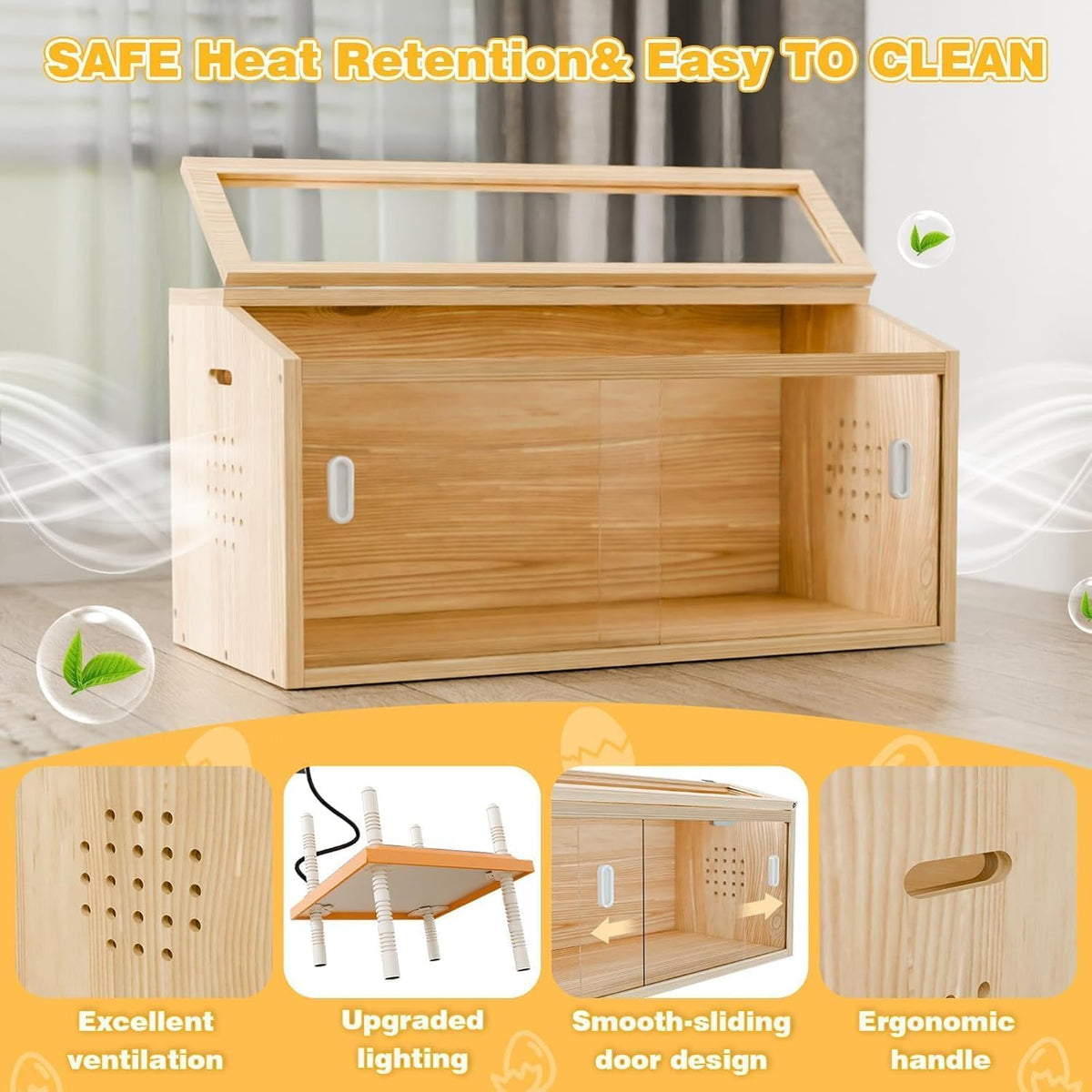 Brooder Box for Chicks Wooden Chick Brooder for Baby Chicks, Ducks