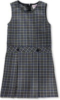 Cookies' Brand Big Girls' Bib Front Jumper - Gray/Blue/White/Gold *Plaid #42*