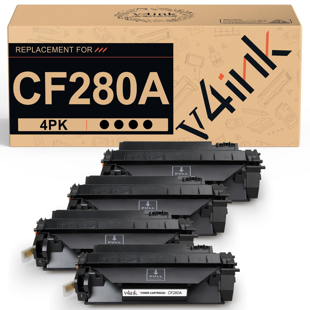 CF280A Toner Compatible for HP 80A Toner Cartridge 4-Pack Black