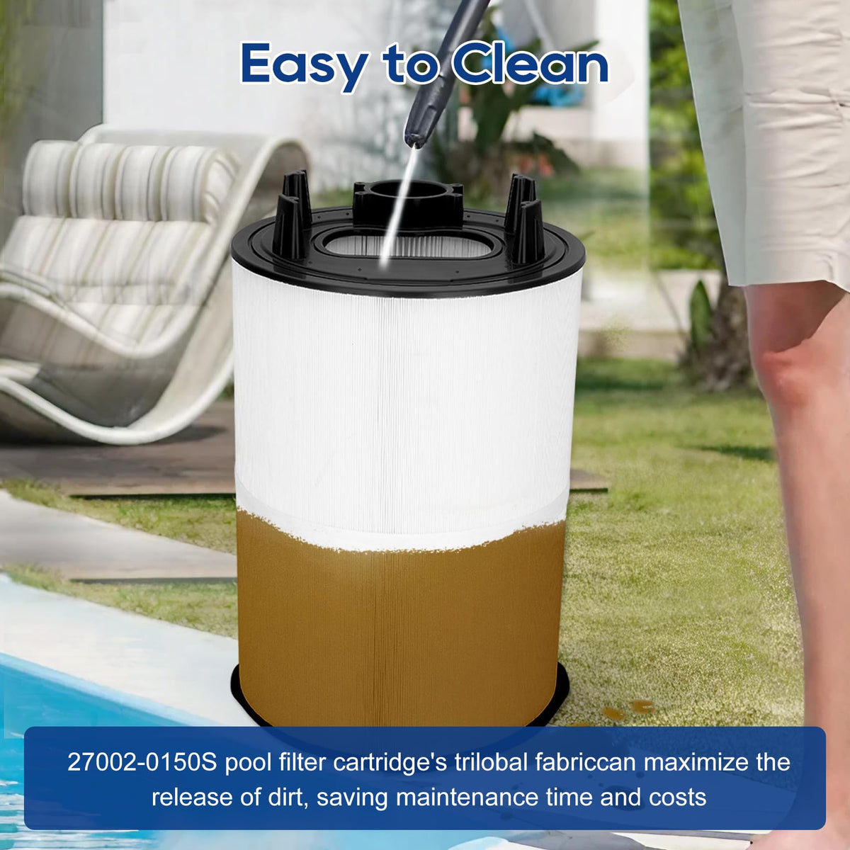 27002-0200S Pool Fliter Cartridges, Replacement for sta-rite 27002-0200S Pool and Spa D.E. Filter, Compatible with