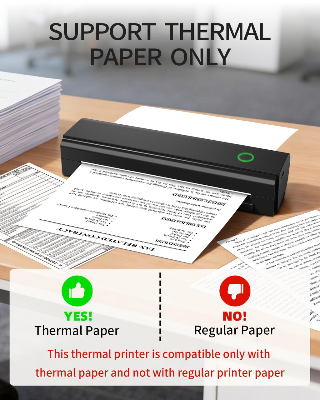 Portable Printers Wireless for Travel, N80 Bluetooth Thermal Printer