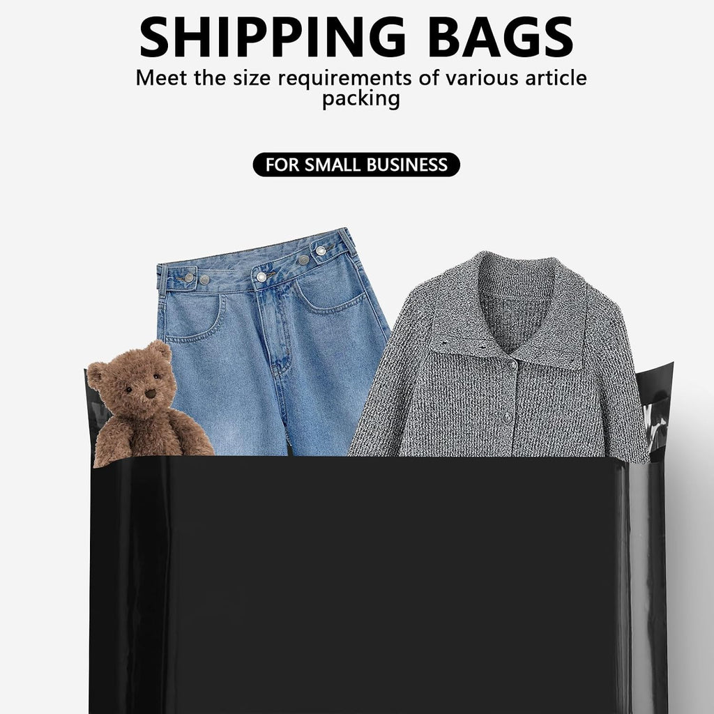 Poly Mailers 14.5x19 100PC Large Shipping Bags for Clothes Black
