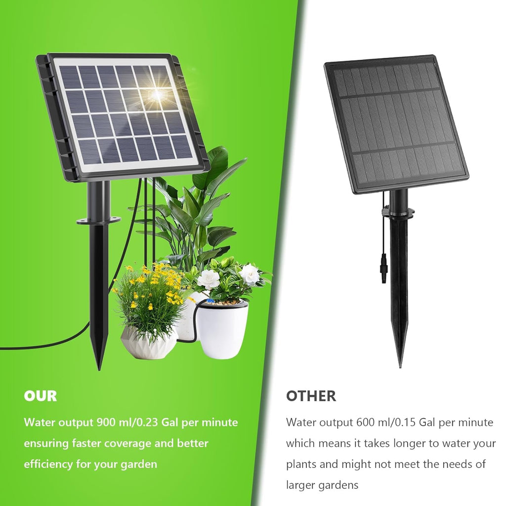 49FT Solar Drip Irrigation Kit, Digital Screen for 15 Pots