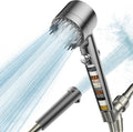 Filtered Shower Head with Handheld,High Pressure Shower Heads Filter | ON/OFF Switch,4 Spray,Built-in Power