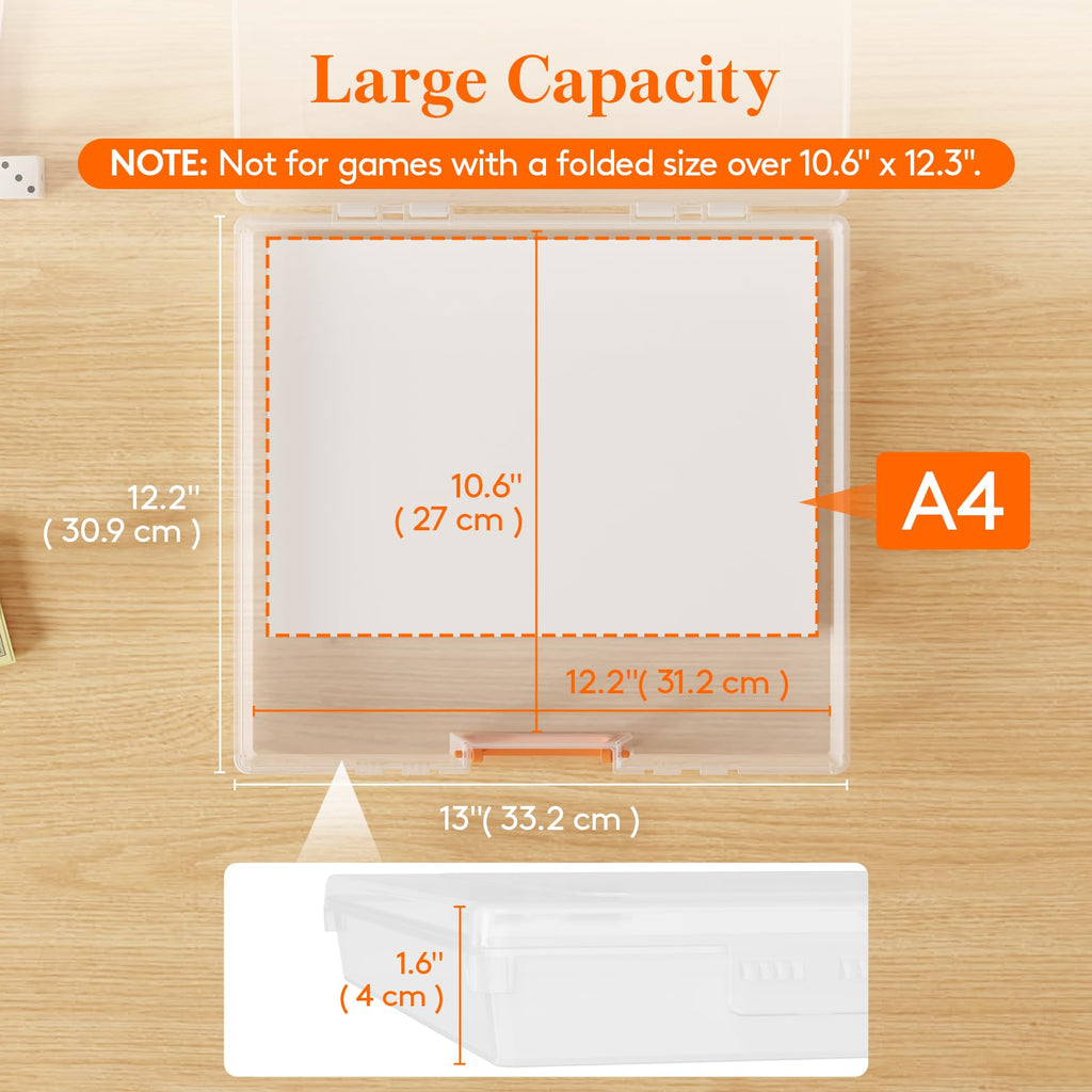 Board Game Storage Containers with Handle, 12.2''x10.6'', 8 Pcs