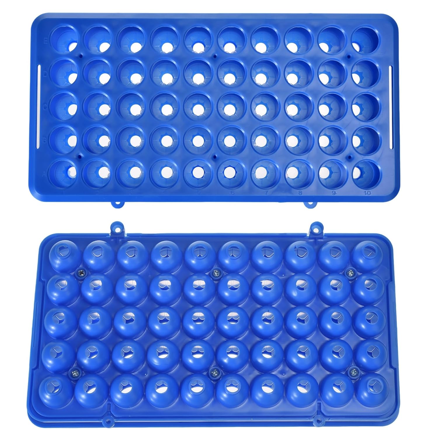 50 Port Test Tube Rack for Science Labs, 5-15ml Tube Holder, Pre-Assembled Classroom Equipment, Transparent DIY Craft