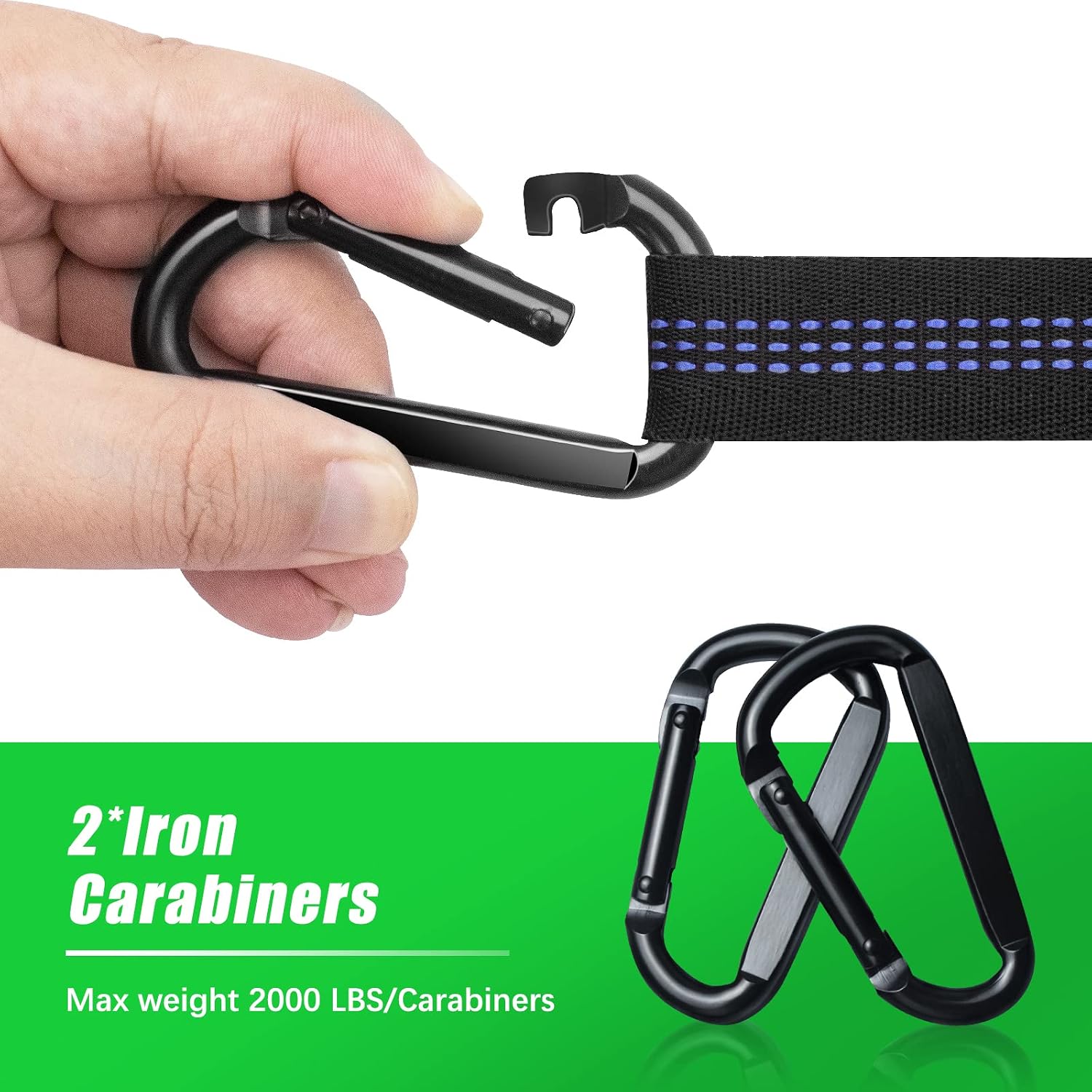 Hammock Straps – Camping Hammock Tree Straps Set | 20 ft Long Combined, 30+2 Loops, 2000 LBS Heavy Duty Strap for