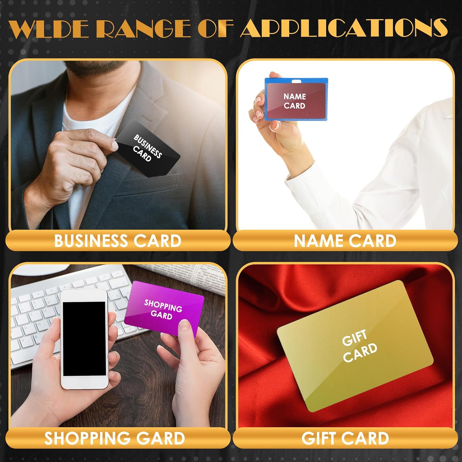 100 Pcs Metal Business Cards Aluminum Laser Engraving Blanks | 86 x 54 x 0.21 mm 10 Colors Anodized Aluminum Sheet