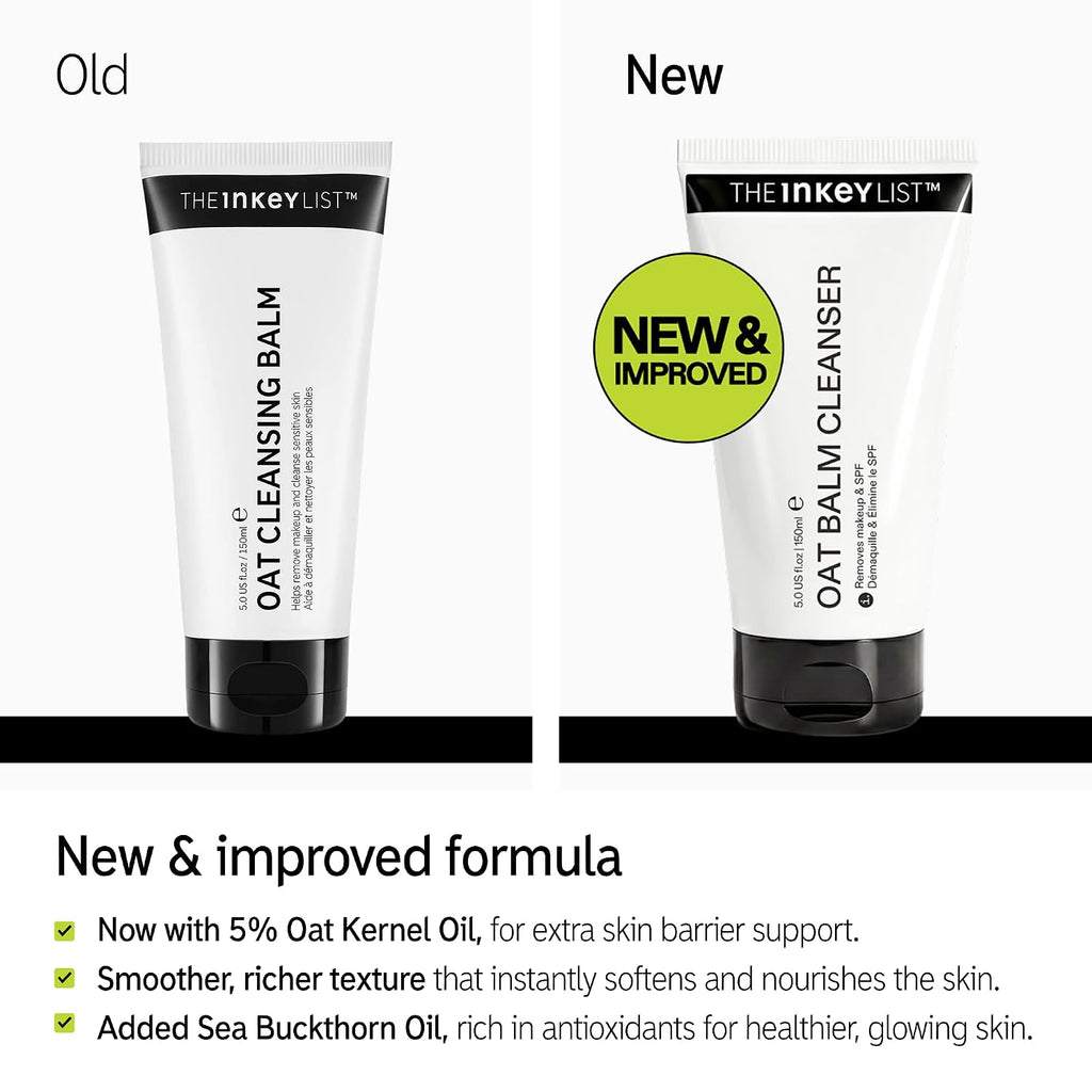 Oat Cleansing Balm - Makeup & SPF Remover, 5% Oat Kernel Oil for Hydration & Skin Barrier Support, Gentle Cleanser