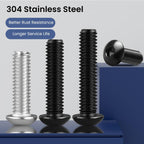 1/4-20 x 1/2 Inch Button Head Socket Cap Bolts Screws,304 Stainless Steel 18-8,Fully Threaded,Black Zinc Plated,with Hex Spanner(30Pcs)