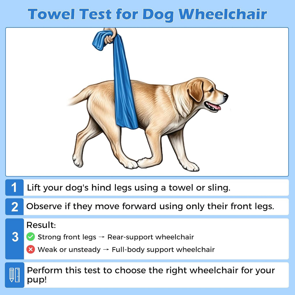 Dog Wheelchair for Back Legs with Upgraded All-Terrain Tires & Durable Bearings,Adjustable Dog Wheelchair for
