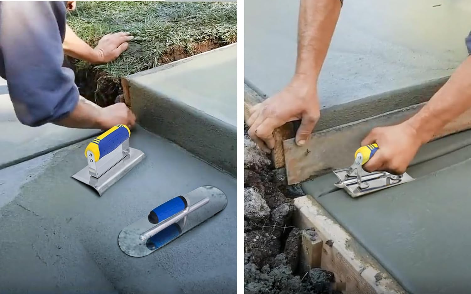 Concrete Tools Set Stainless Steel Pool Trowel and Margin Trowel Plus Concrete Edger and Groover Stucco Cement Kit
