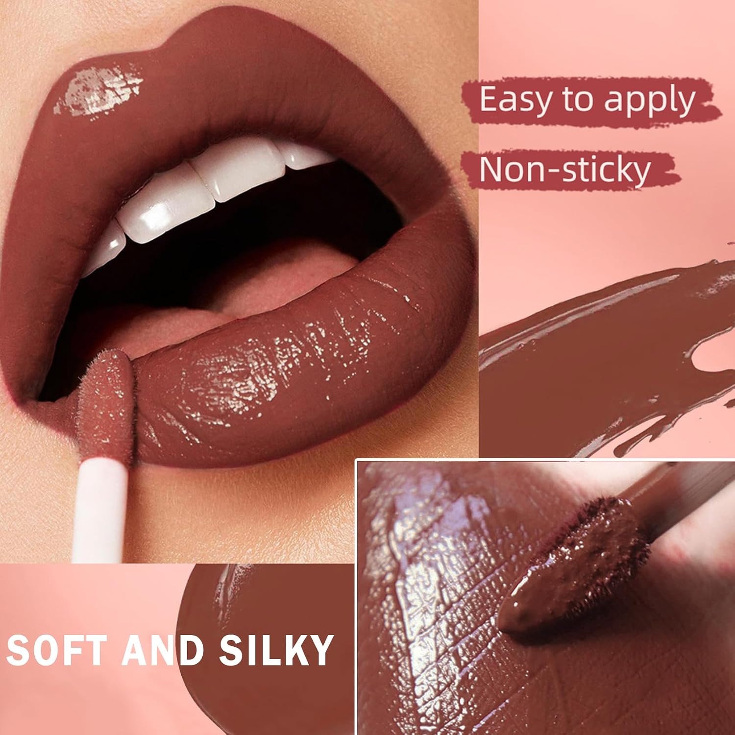 3 in 1 Black Lip Liner and Lipstick Lip Gloss Set (12 Black Magic) | Long-lasting Matte Velvet Goth Makeup,Nonstick
