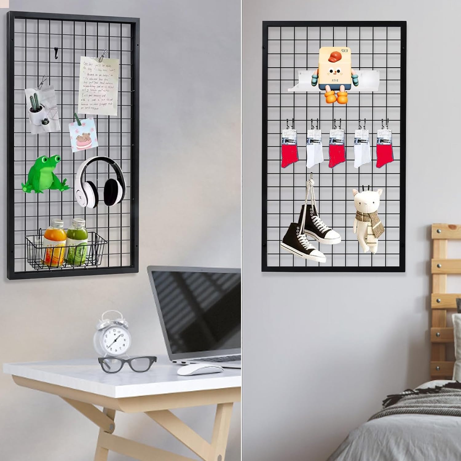 Metal Grid Wall Panels, Black Wire Grid Panel, Gridwall Display Stand, Heavy Duty Gridwall Panels for Retail Display