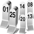 1-25 Table Numbers Sliver Z Stand, Double Sided Steel Stands