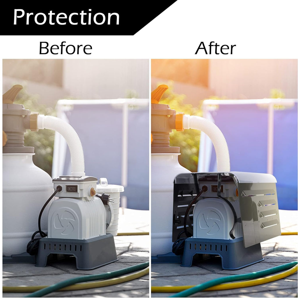 2 Pcs Pool Pump Covers for Outside Units, ABS Adjustable Pools Motor Cover