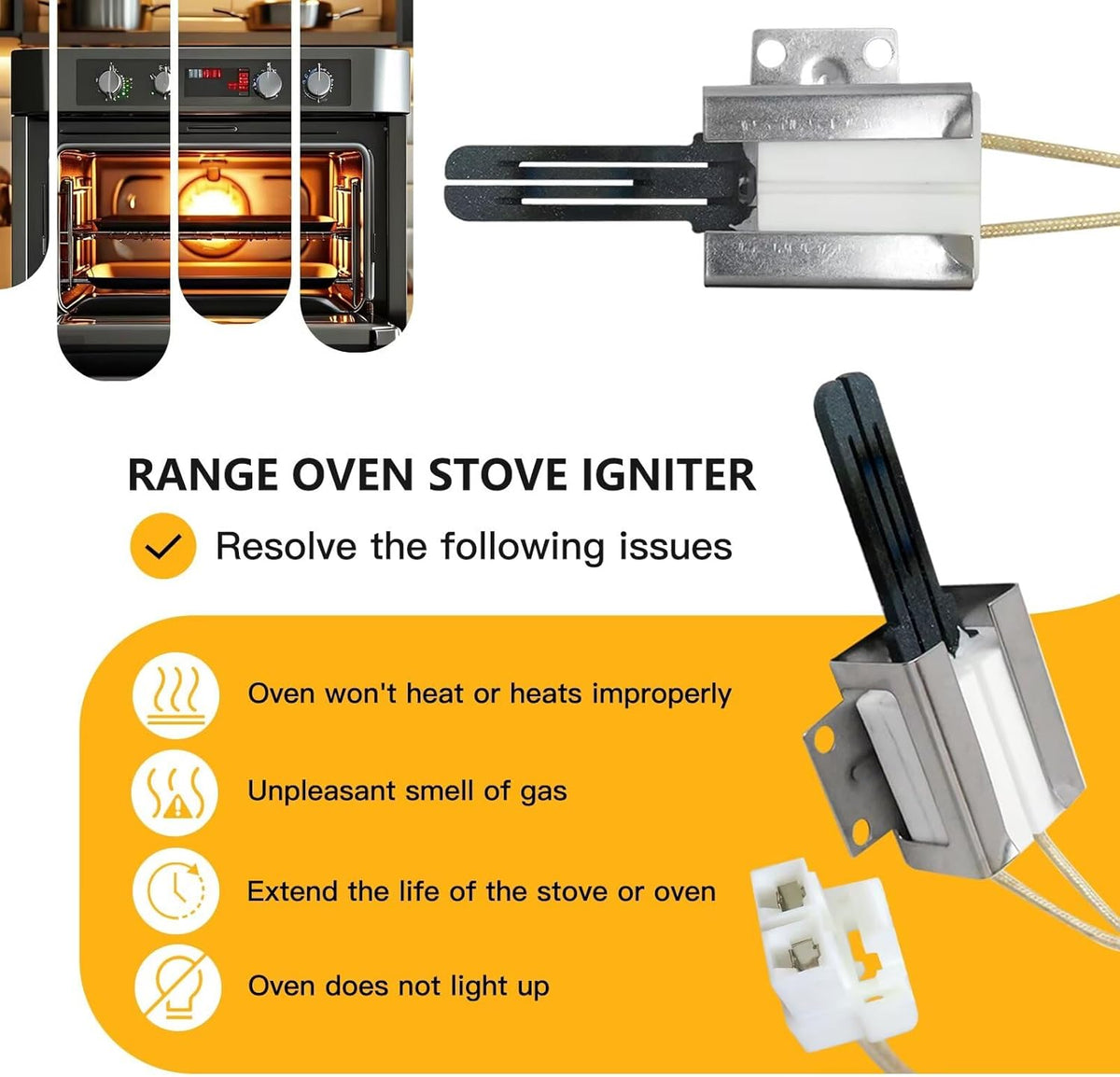 316489403 Gas Oven Igniter Update for Kenmore Oven/Stove Model 790.7423331 790.74233311 790.74233312 790.74233313 790.74233314 790.74233315 790.74233316 790.74233317,New Version