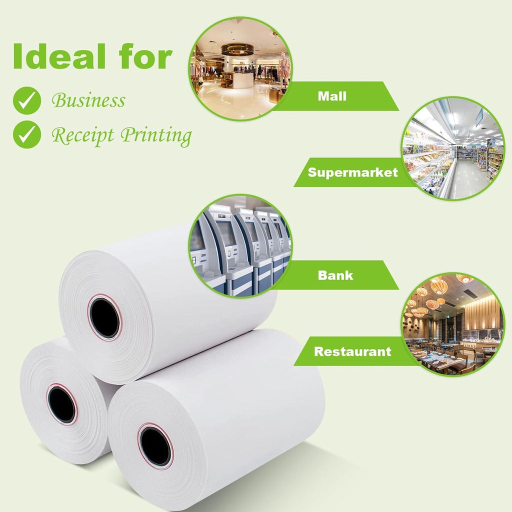2 1/4" Thermal Paper Rolls - 50 Rolls of 2.25 x 50' Credit Card Receipt Paper, Compatible with Clover POS