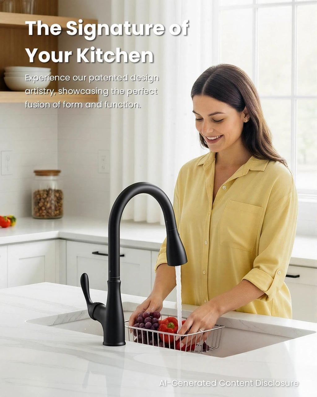 Matte Black Kitchen Faucet with Pull Down Sprayer